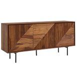 WOHNLING Sideboard 148x72x40 cm Sheesham Massivholz / Metall