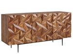 WOHNLING Sideboard 144x72x47 cm Sheesham Massivholz / Metall