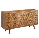 WOHNLING Sideboard 138x76x45 cm Sheesham Massivholz Anrichte