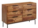 WOHNLING Kommode 117x80x42 cm Sheesham Massivholz / Metall