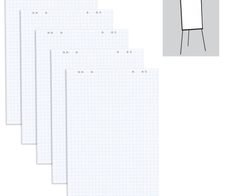 herlitz Flipchart-Papier kariert 65,0 x 98,0 cm, 20 Blatt, 5 Blöcke