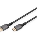 Digitus Premium DisplayPort Anschlusskabel, Typ DP St/St, 2.0m, AluGehäuse,vergoldet,UHD 8K,DP 1.4,sw