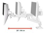 Ergotron LX Pro Monitor Tischhalterung - für 2 LCD-Displays - weiß