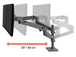 Ergotron LX Pro Monitor Tischhalterung - für 2 LCD-Displays - Dunkelgrau