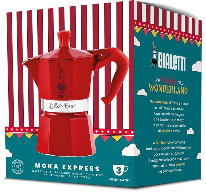 Bialetti Moka Express - Winter Wonderland Kollektion - rot - Aluminum - für 3 Tassen