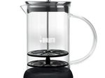 Bialetti Cappuccinatore - Milchaufschäumer - für die Mikrowelle - silber/schwarz - Borosilikat-Glas - 500ml