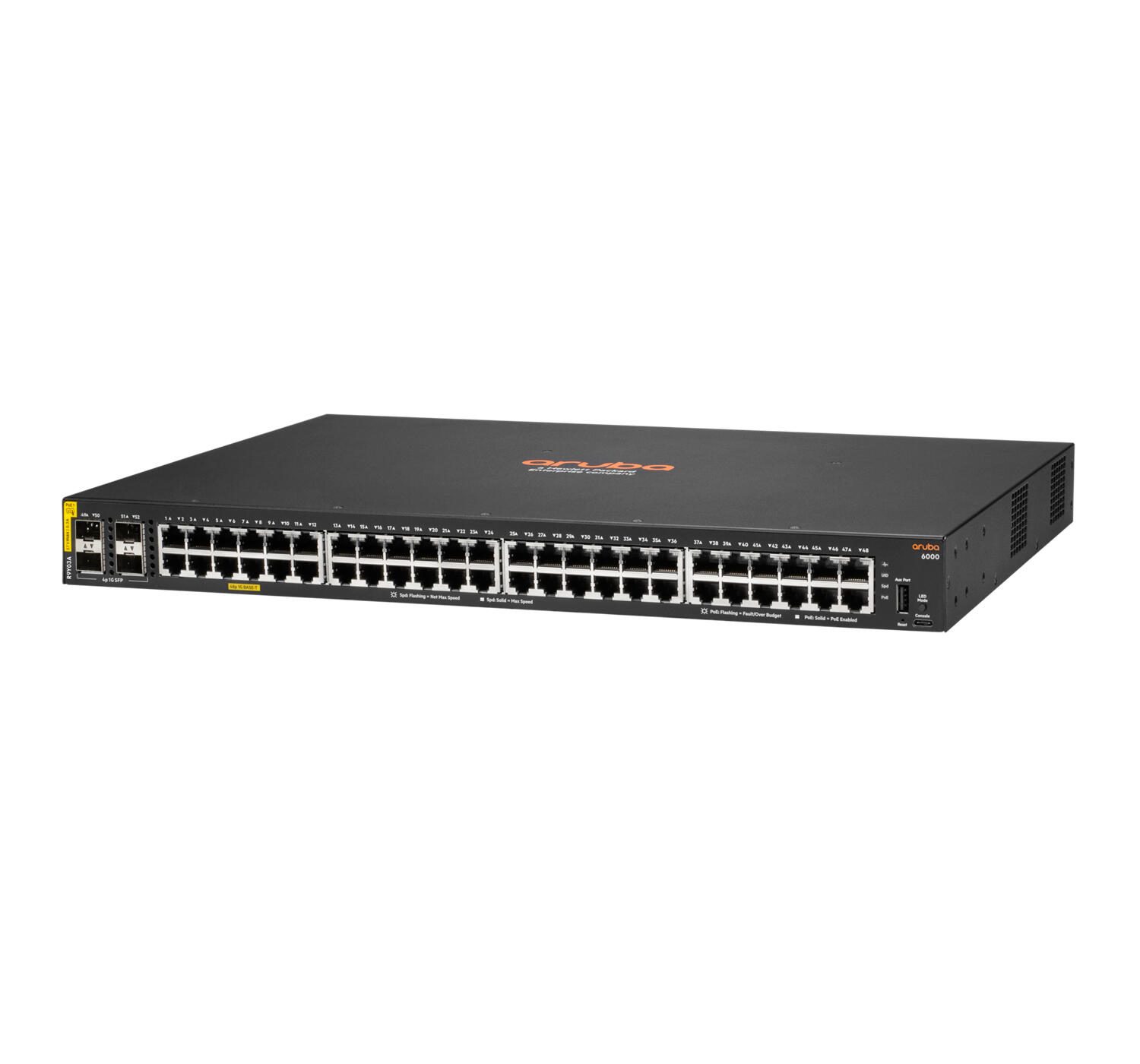 HPE Networking CX6000 Switch 48G Klasse 4 PoE 4SFP 740 W rackmountfähig