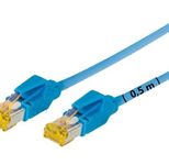 Tecline Patchkabel Cat. 6A (ISO/IEC), S/FTP, halogenfrei, mit Rastnasenschutz, blau, 30,0 m