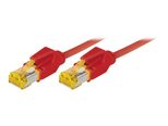 Tecline Patchkabel Cat. 6A (ISO/IEC), S/FTP (PiMF), halogenfrei, mit Rastnasenschutz, rot, 25,0 m