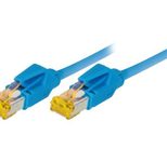 Tecline Patchkabel Cat. 6A (ISO/IEC), S/FTP (PiMF), halogenfrei, mit Rastnasenschutz, blau, 25,0 m