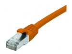 Exertis Connect Patchkabel Cat. 6A, S/FTP (PiMF), halogenfrei, mit Rastnasenschutz, orange, 1,5 m