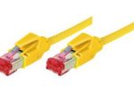 Tecline Patchkabel S/FTP, PiMF, CAT.6A EIA/TIA, Class EA, gelb, 0,5 m