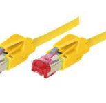 Tecline Patchkabel S/FTP, PiMF, CAT.6A EIA/TIA, Class EA, gelb, 0,5 m