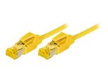 Tecline Patchkabel Cat. 6A (ISO/IEC), S/FTP (PiMF), halogenfrei, mit Rastnasenschutz, gelb, 30,0 m