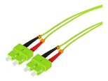 Tecline LWL Patchkabel HD, 50/125 µm, Multimode, OM5-Faser, SC Duplex Stecker/Stecker, limettengrün, 0,5 m
