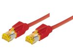 Tecline Patchkabel Cat. 6A (ISO/IEC), S/FTP, halogenfrei, mit Rastnasenschutz, rot, 15,0 m