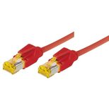 Tecline Patchkabel Cat. 6A (ISO/IEC), S/FTP, halogenfrei, mit Rastnasenschutz, rot, 15,0 m