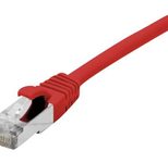 Exertis Connect Patchkabel Cat. 6A, S/FTP (PiMF), halogenfrei, mit Rastnasenschutz, rot, 0,5 m