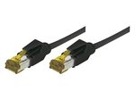 Tecline Patchkabel Cat. 6A (ISO/IEC), S/FTP, halogenfrei, mit Rastnasenschutz, schwarz, 0,5 m