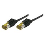 Tecline Patchkabel Cat. 6A (ISO/IEC), S/FTP, halogenfrei, mit Rastnasenschutz, schwarz, 0,5 m