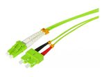 Tecline LWL Patchkabel HD, 50/125 µm, Multimode, OM5-Faser, LC Duplex Stecker / SC Duplex Stecker, limettengrün, 20,0 m