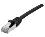 Dexlan Patchkabel Cat. 6A Class EA, S/FTP (PiMF), halogenfrei, mit Rastnasenschutz, schwarz, 0,5 m