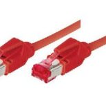 Tecline Patchkabel S/FTP, PiMF, CAT.6A EIA/TIA, Class EA, rot, 0,5 m
