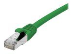 Dexlan Patchkabel Cat. 6A Class EA, S/FTP (PiMF), halogenfrei, mit Rastnasenschutz, grün, 1,0 m