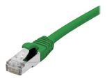 Dexlan Patchkabel Cat. 6A Class EA, S/FTP (PiMF), halogenfrei, mit Rastnasenschutz, grün, 0,5 m