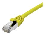 Dexlan Patchkabel Cat. 6A Class EA, S/FTP (PiMF), halogenfrei, mit Rastnasenschutz, gelb, 0,5 m