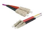 Exertis Connect LWL Patchkabel HD, 50/125 µm, OM4-Faser, LC Duplex Stecker/Stecker, erika-violet, 15,0 m UPC