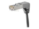 Exertis Connect Patchkabel Cat. 6A, S/FTP (PiMF), beidseitig abgewinkelt, grau, 0,7 m