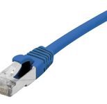 Exertis Connect Patchkabel Cat. 6A, S/FTP (PiMF), halogenfrei, mit Rastnasenschutz, blau, 7,5 m