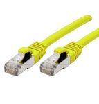 Exertis Connect Patchkabel Cat. 6A, S/FTP (PiMF), halogenfrei, mit Rastnasenschutz, gelb, 0,3 m