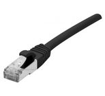 Dexlan Patchkabel Cat. 6A Class EA, S/FTP (PiMF), halogenfrei, mit Rastnasenschutz, schwarz, 1,0 m