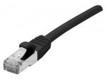 Exertis Connect Patchkabel Cat. 6A, S/FTP (PiMF), halogenfrei, mit Rastnasenschutz, schwarz, 0,5 m