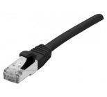 Exertis Connect Patchkabel Cat. 6A, S/FTP (PiMF), halogenfrei, mit Rastnasenschutz, schwarz, 0,5 m