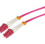 Tecline LWL Patchkabel HD, 50/125 µm, Multimode, OM4-Faser, LC Duplex Stecker/Stecker, erikaviolett, 1,0 m