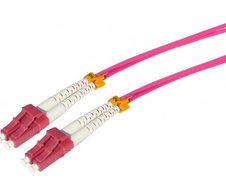 Tecline LWL Patchkabel HD, 50/125 µm, Multimode, OM4-Faser, LC Duplex Stecker/Stecker, erikaviolett, 15,0 m