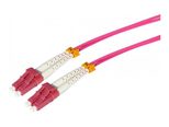 Tecline LWL Patchkabel HD, 50/125 µm, Multimode, OM4-Faser, LC Duplex Stecker/Stecker, erikaviolett, 1,0 m