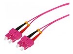 Tecline LWL Patchkabel HD, 50/125 µm, Multimode, OM4-Faser, SC Duplex Stecker/Stecker, erikaviolett, 25,0 m