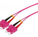 Tecline LWL Patchkabel HD, 50/125 µm, Multimode, OM4-Faser, SC Duplex Stecker/Stecker, erikaviolett, 2,0 m