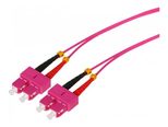 Tecline LWL Patchkabel HD, 50/125 µm, Multimode, OM4-Faser, SC Duplex Stecker/Stecker, erikaviolett, 2,0 m
