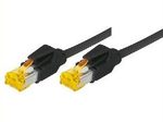 Tecline Patchkabel Cat. 6A (ISO/IEC), S/FTP, halogenfrei, mit Rastnasenschutz, schwarz, 3,0 m