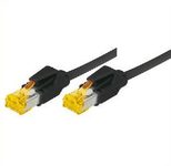 Tecline Patchkabel Cat. 6A (ISO/IEC), S/FTP, halogenfrei, mit Rastnasenschutz, schwarz, 3,0 m