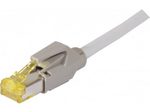 Tecline Patchkabel Cat. 6A (ISO/IEC), S/FTP, halogenfrei, mit Rastnasenschutz, grau, 5,0 m