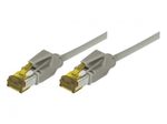 Tecline Patchkabel Cat. 6A (ISO/IEC), S/FTP, halogenfrei, mit Rastnasenschutz, grau, 50,0 m