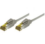 Tecline Patchkabel Cat. 6A (ISO/IEC), S/FTP, halogenfrei, mit Rastnasenschutz, grau, 15,0 m