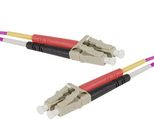Exertis Connect LWL Patchkabel HD, 50/125 µm, OM4-Faser, LC Duplex Stecker/Stecker, erika-violet, 1,0 m UPC
