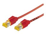 Tecline Patchkabel Cat. 6A (ISO/IEC), S/FTP, halogenfrei, mit Rastnasenschutz, rot, 10,0 m